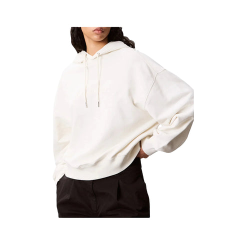 Felpa Donna con logo frontale e cappuccio con coulisse